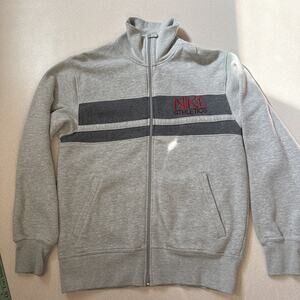 Vintage Y2K Nike Athletics Full Zip Up Jacket Sz M Gray VTG Made In Turkey